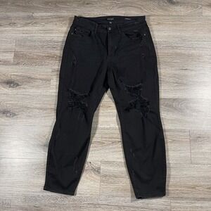 Judy Blue Women's Jeans Boyfriend Fit Distressed Denim Casual‎ 16W Black